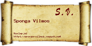 Sponga Vilmos névjegykártya